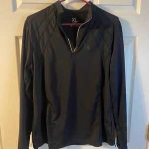 Back on track, iontex vented equestrian riding 1/4 zip shirt, Black, XL